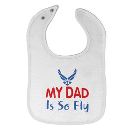 Toddler & Baby Bibs Burp Cloths Dad My Daddy is So Fly Air Force Dad Father's Day Cotton Baby Items for Baby Girl & Boy White Design Only