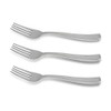Kaya Shiny Metallic Silver Plastic Disposable Forks (24 Count) -
