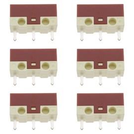 ECSiNG 6pcs Mouse Micro Switches Brown Shell White Dot 10 Million Clicks