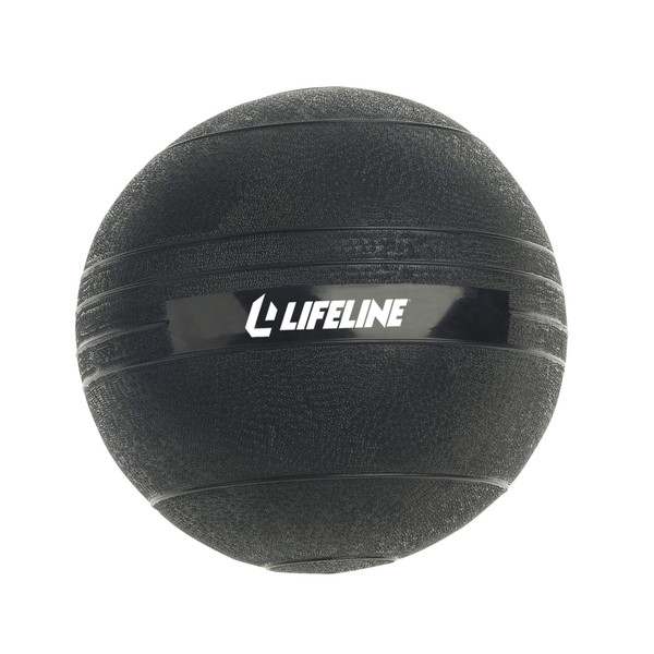 Lifeline Rubberized, Non-Bounce Weighted Exercise Slam Ball with Easy to Grip Surface - 8 lbs., Black (LLSB-8)
