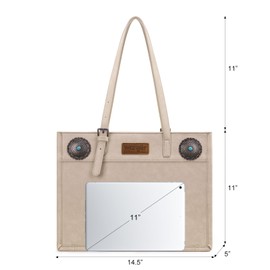 Wrangler Tote bag Western Style Purses for Women Shoulder Bag Synthetic Leather Handbags with Silver Tturquoise Tan WG194-8122TN
