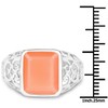 5.75 Carat Genuine Peach Moonstone .925 Sterling Silver Ring