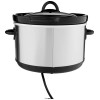 Crock-Pot 5-Quart Smudgeproof Round Manual Slow Cooker with Dipper, Silver