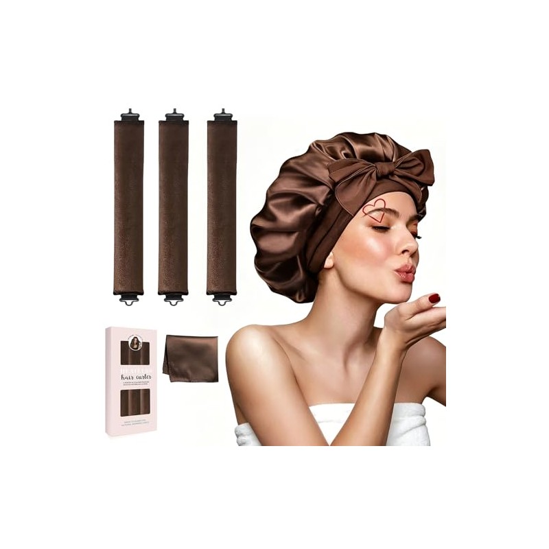 Tubos para Cabello Sin Calor: 3 Piezas Heatless Curls con