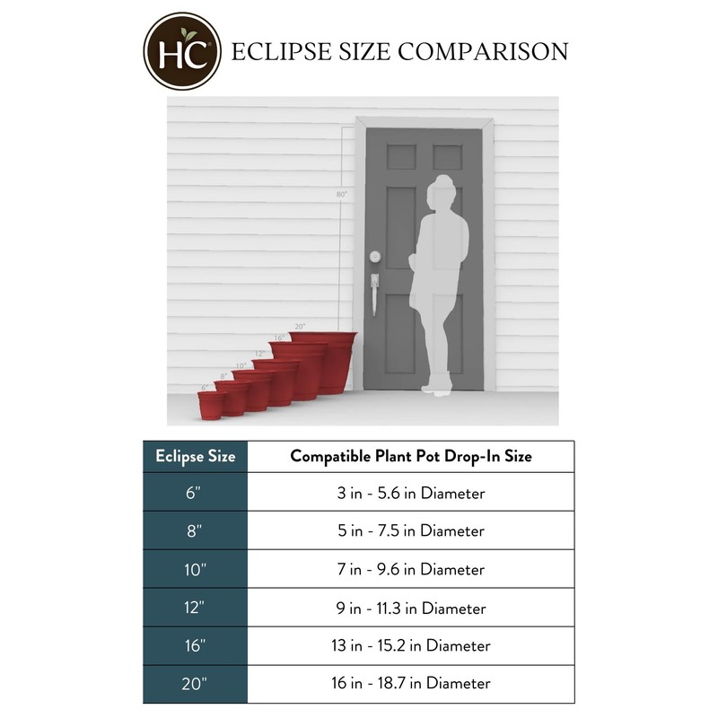The HC Companies Eclipse Round Planter with Saucer - Outdoor