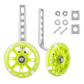 BALLSHOP Kids Cycling Training Wheels Bike Stabilisers Support Wheel Adjustable Mute Flash Wheels for 12 14 16 18 20 inch Kids Bike (1 Pair Yellow)