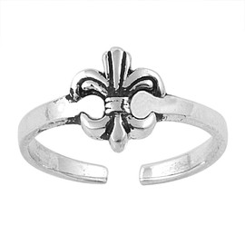 CloseoutWarehouse Sterling Silver Classic Fleur De Lis Knuckle/Toe Ring