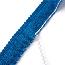 Craftdady Bule Fringe Tassel Trim 25mm x 27 Yards Polyerter Fibre Fringe Trim for Sewing Quilting DIY Home Decoration