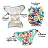 2 Pack Pañal De Natación Unitalla Reutilizable Para Bebé
