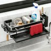 CEWROM Kitchen Sink Organiser, Sponge Holder with Drain Pan, Space-Saving