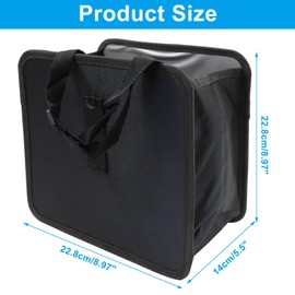 Unlorspy Foldable Car Trash Can, 8.97 x 8.97 x 5.5 inch Foldable Hanging Car Trash Bag,Multifunctional Car Storage Bag, Automotive Interior Accessories for Car (Black,Small)