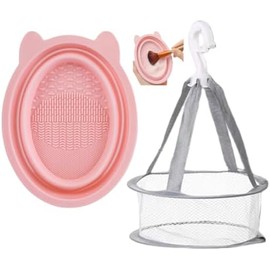 Makeup Brush Cleaning Bowl, Compact Lightweight Accessory for Travel and Daily Use - Buaefxb Silicone Makeup Brush Cleaner