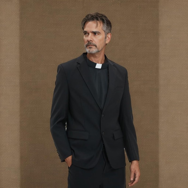 2pcs in Pack Unisex Clergy Black Tab Collar Clerical Bib