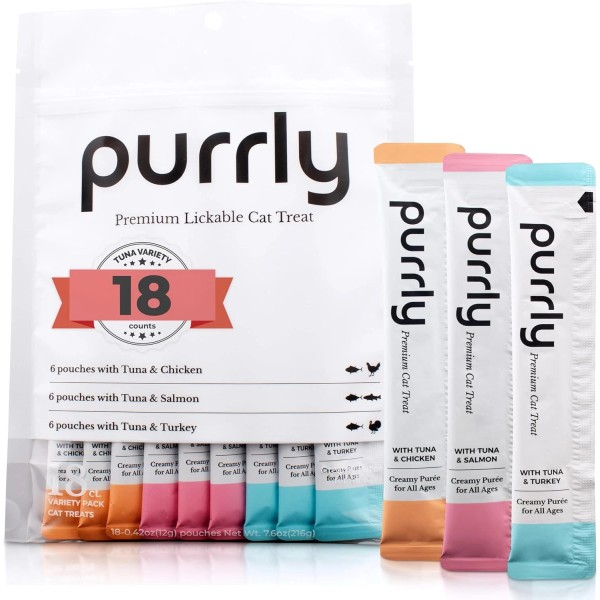 Purrly Cat Treat Snack Wet Lickable Low Calorie Healthy 1