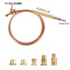 Gas Thermocouple Kit M6x0.75 with Universal Adapter Nuts Replacement 900mm/35.4"