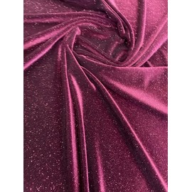 Glitter Poly Spandex Velvet Fabric by The Yard - 60 Inches Wide