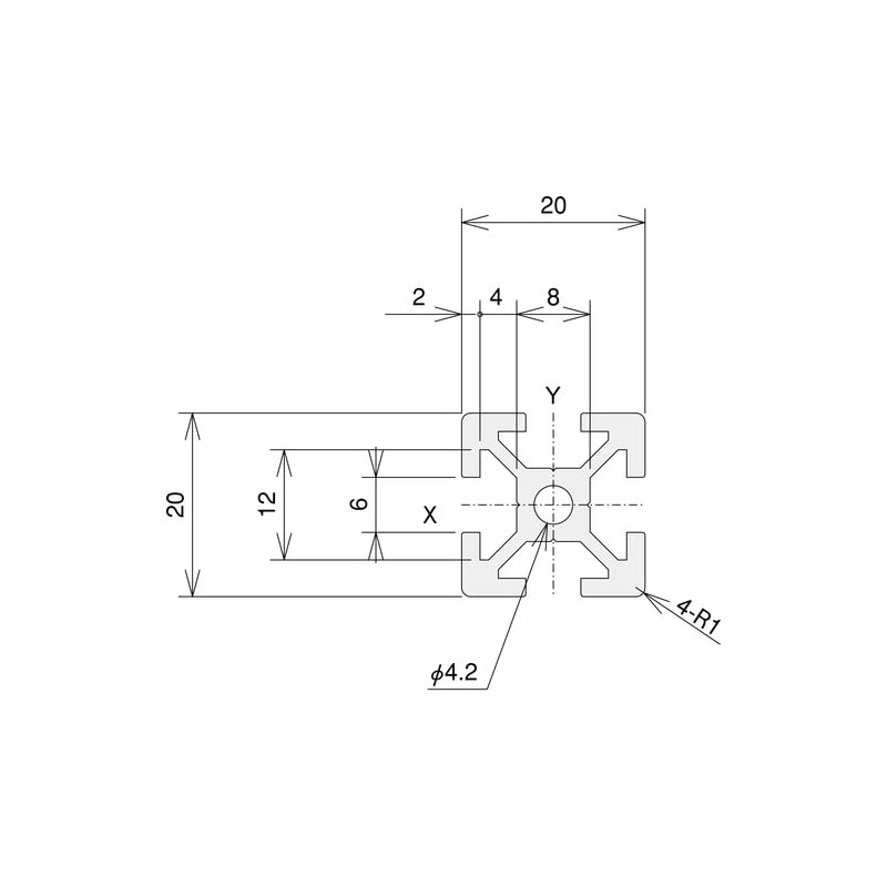 TRUSCO TSF20 Frame 20X20-300 TSF2020-300 Yellow