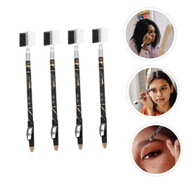 minkissy Natural Eyebrow Makeup Kit 4pcs Brow Pencils Sharpener Comb Draw Brows Black/coffee