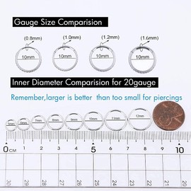 OUFER 16G 1.2mm Stainless Steel Cartilage Earring Hoop Small CZ Line Helix Earring Hoop Tragus Daith Rook Snug Piercing