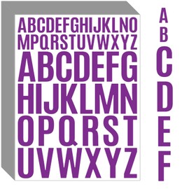 Bemeol Letter Stickers 1560 Pieces 30 Sheets Stick on Vinyl Letters Capital Alphabet Sticker Letter for Craft Bulletin Boards Classroom Home Business Decor(Purple,1 Inch,2 Inch)