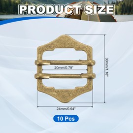 PATIKIL 1.2 Inch Vest Buckles, 10 Pcs Metal Vest Buckle Slide Adjuster Clasp Double-Pin Hexagonal for Suit Belt Bags Cloth DIY Accessories, Bronze