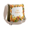 Lunarable Thanksgiving Messenger Bag, Dried Leaves and Text, Unisex Cross-body