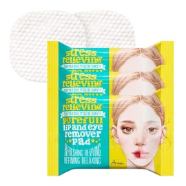 Almohadillas desmaquillantes suaves y rápidas para labios y ojos para maquillaje resistente al agua, almohadillas de doble cara, almohadillas desmaquillantes Purefull para aliviar el estrés, 90