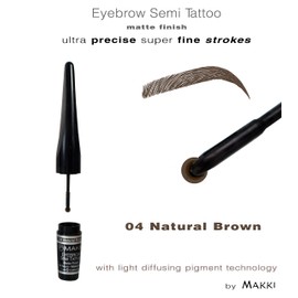 Natural Brown Makki Eye Brow Semi Tattoo Matte Natural Surface and Waterproof for Ultra Fine Eyebrow Strokes Light Diffusion Pigment Nano Disc