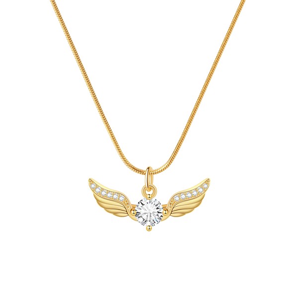 BZEBI Angel Wings Heart Necklace For Women Girl Child Tiny