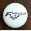 White FORD MUSTANG EMBLEM WHITE CERAMIC KITCHEN CABINET DRESSER KNOB