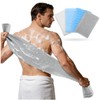 4 Pack Exfoliating Washcloth Towels, Extra Long Back Scrubber for