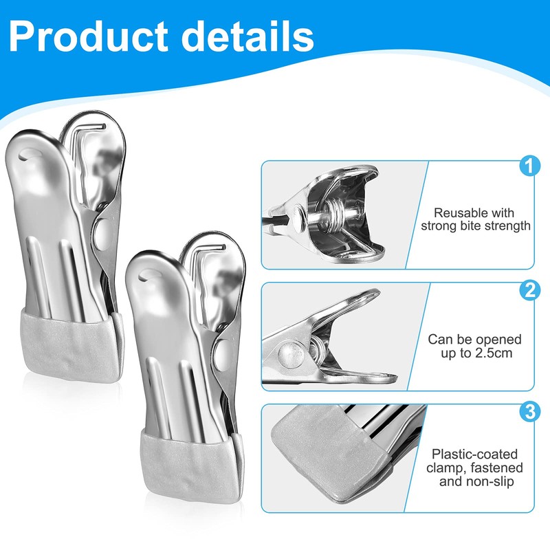 Zopeal 36 Pcs Clips for Pool Cover 2.2 Inch, Steel