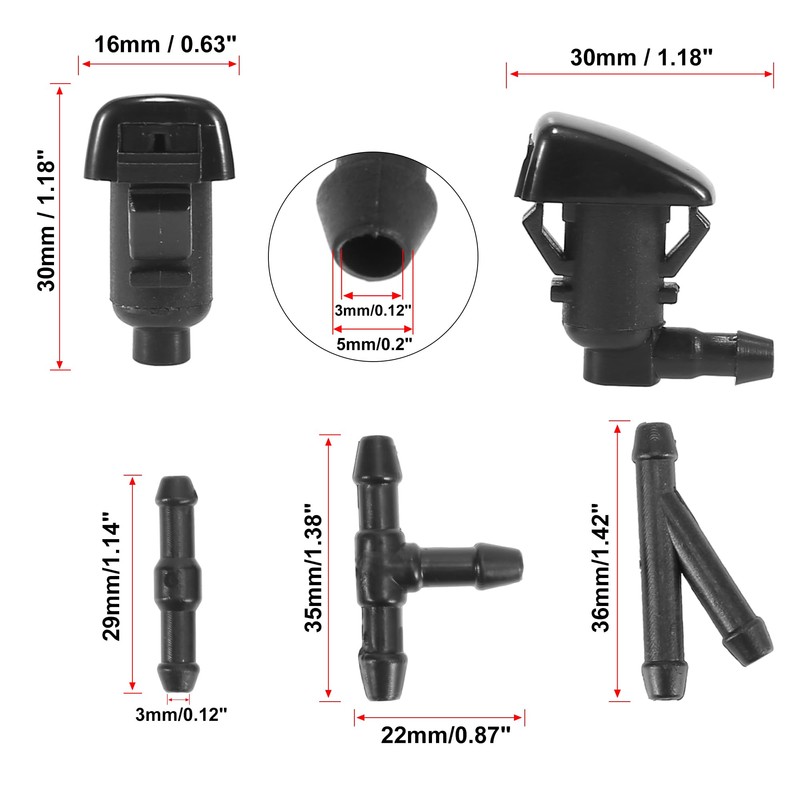 X AUTOHAUX Car Front Windshield Washer Nozzles Kit Replacement 68260443AA