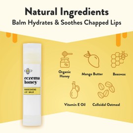 ECZEMA HONEY Nourishing Lip Balm - Organic Chapstick for Sensitive Skin - Daily Lip Moisturizer for Very Dry Lips - Mango Butter & Honey Lip Balm - Natural Lip Care Products (1 Ct)