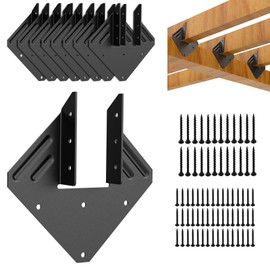Lipshome 8pcs Black Hurricane Tie Clips, Fits 2x4, 2x6 Truss to Rafter Connectors for Roof Joist Hanger Truss Timber Connectors (8pcs Hurricane Tie Clip)