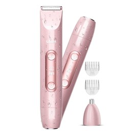Ufree Bikini Trimmer Women Electric Razors Dual Head, Pubic Body Hair Trimmer Electric Shaver for Face, Legs, Arm, Rechargeable Lady Shaver Waterproof, Summer Grooming Kit