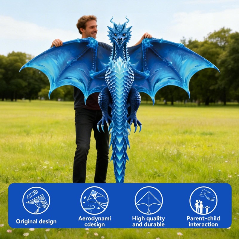 Dragon Kite for Kids and Adults, Easy to Fly for
