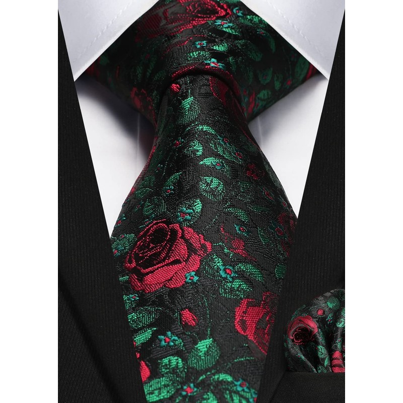 HISDERN HTP-02S Paisley Pattern Necktie Chief Set, Men's, Business, Wedding,