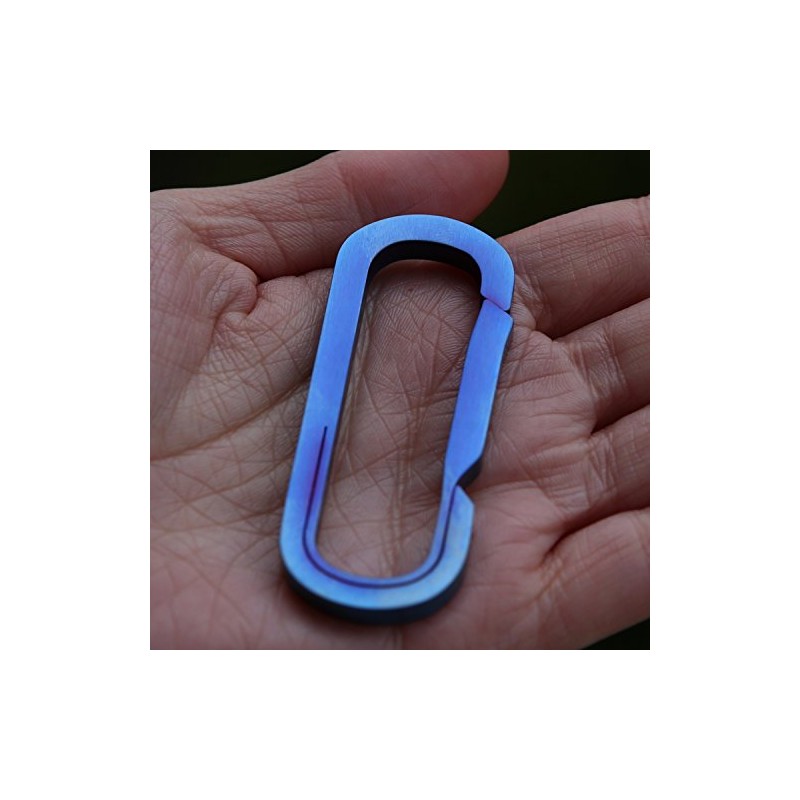 kokungkuan Titanium Key Chain Ring, EDC Fashionable Design, Burnt Blue