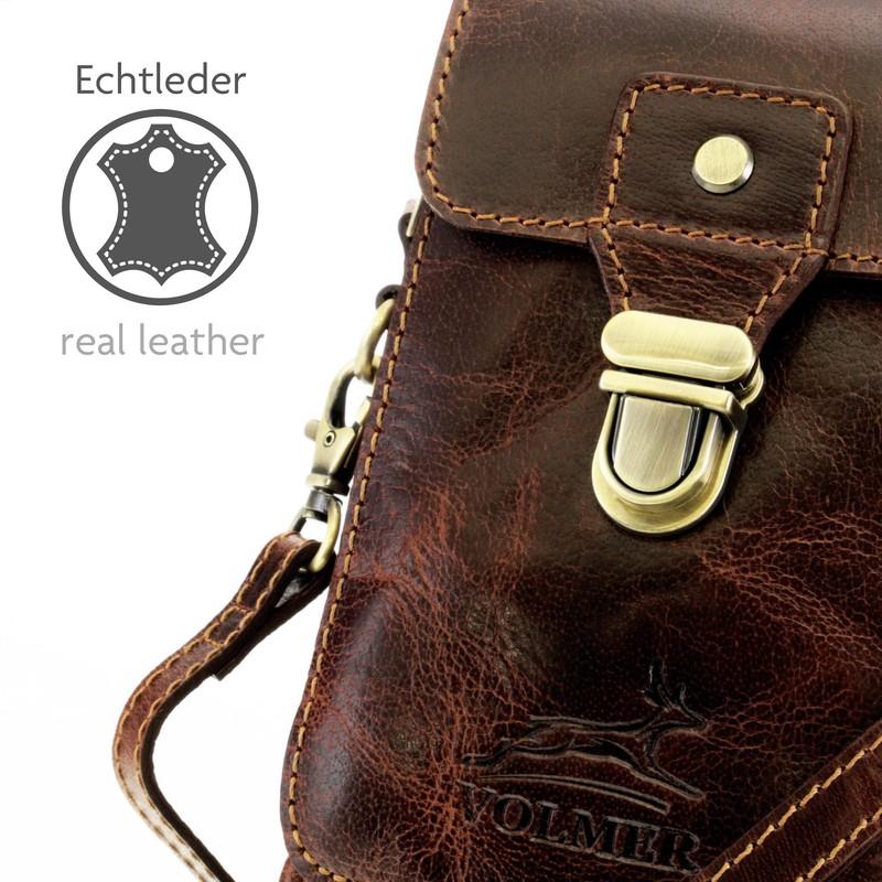 Fa.Volmer ® UrbanWalker Leather Case with Multiple Pockets | Belt