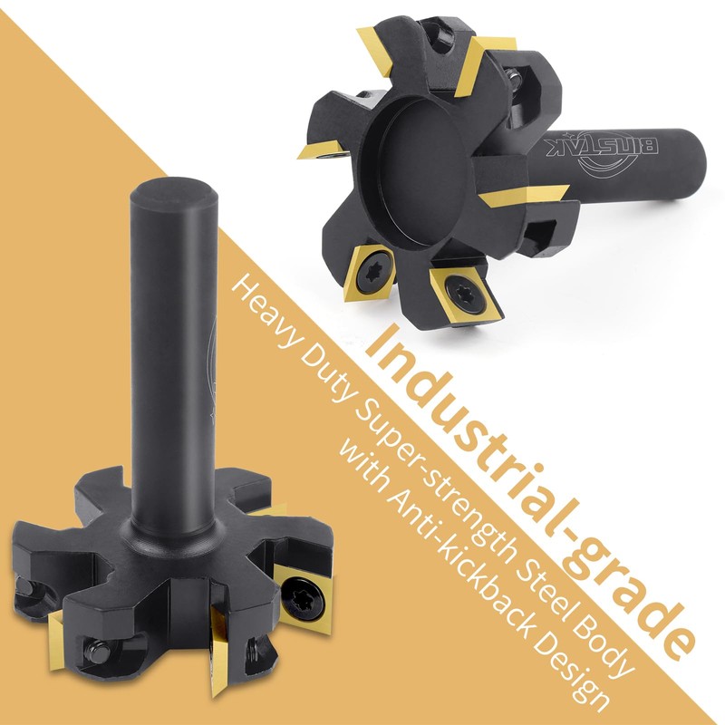 CNC Spoilboard Surfacing Router Bit, 1/2" Shank 2" Cutting Diameter,