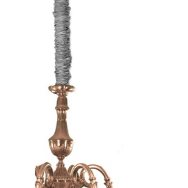 Chain and Cord Cover CoverEase Fabric Chandelier Chain Cover 6 ft Long Grey