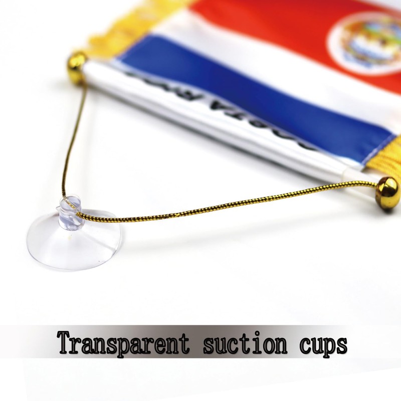 Costa Rica Hanging Flag with Suction Cup 4x6 Inch -
