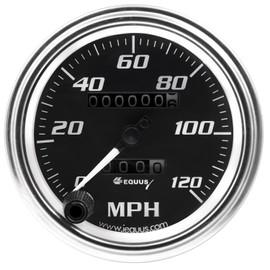 Equus 7072 3-3/8" Mechanical Speedometer, Chrome with Black Dial