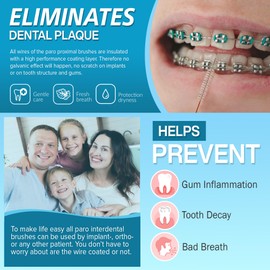 Paro Swiss Isola Long Interdental Brush Medium Green, Tapered 4/9 mm, 5 Count – Dental Hygiene Brushes for Plaque Removal (12 Pack)