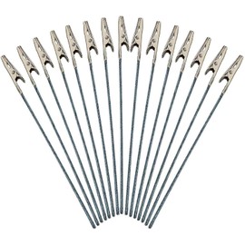 50Pcs Metal Wire Alligator Clamp Long-Tailed Alligator Iron Clip Clasp for DIY Card Clip Holder 6 inch (150mm)