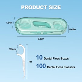 Ceonam 10 Pack Flosser Dispenser Dental Floss Case, Mini Floss Picks, Professional Toothpicks with Travel Case, Travel Purse Essentials for Teeth Cleaning, Portable and Hygienic