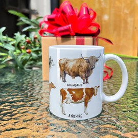 VLUG Funny Cow Mug Gift for Cow Lovers, Fun Gag Cow Lover Gifts, Types of Cows Mug Gift for Women Mom Sister, Mothers Day Gift, Cow Themed Gifts, Farm Animal Mug Birthday Christmas Gift for Farmer