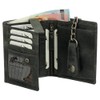 Luxury Leather Biker Wallet with Chain 10 cm Black, black,