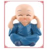 Tiiyee 4 Monks Figurine Statue, Little Monks Hear No Evil